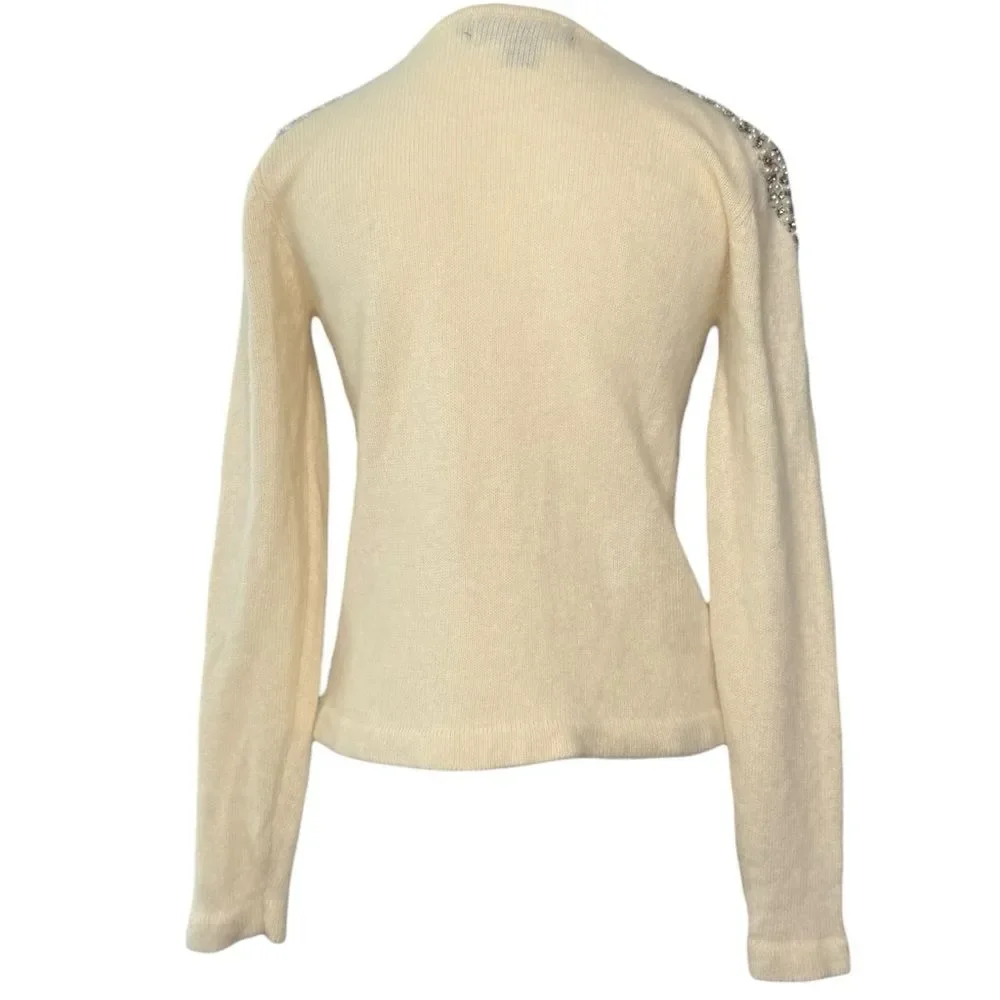 |VTG| I.B. DIFFUSION Soft Wool Blend Embellished Button Front Cardigan